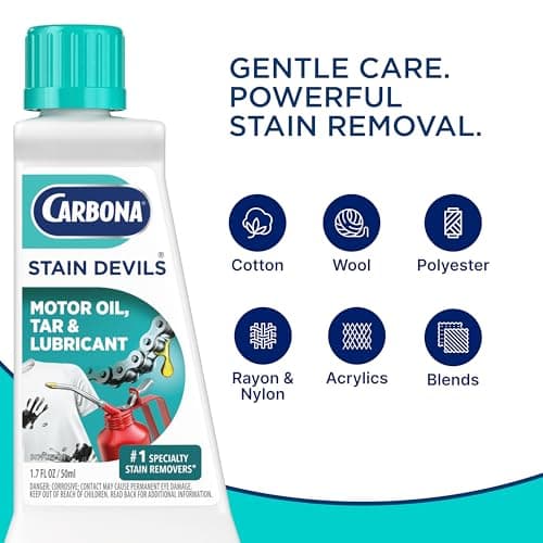 Carbona Stain Devils® #7 | Motor Oil, Tar & Lubricant | Professional Strength Laundry Stain Remover | Multi-Fabric Cleaner | Safe On Skin & Washable Fabrics | 1.7 Fl Oz, 3 Pack