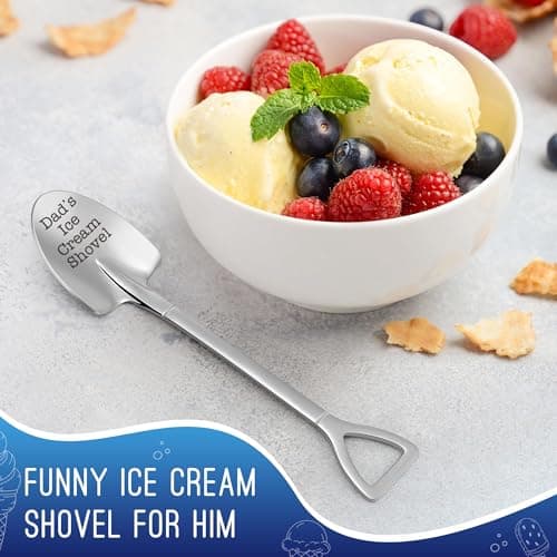 Christmas Father Gifts for Dad Daddy Father-in-Law Grandpa, Dad Birthday Gift from Daughter Son Father's Day Papa Grandfather Husband Brother Uncle, Funny New Bonus Step Dads Ice Cream Shovel Spoon
