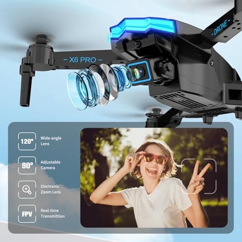 Drone with Camera 1080P with Brushless Motor Drone for Beginner, Long Fly Time, One Key Take Off/Land, RC Quadcopter Toys Gifts for Boys Men Birthday Gifts