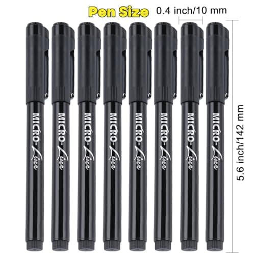 Dyvicl Hand Lettering Pens, Calligraphy Brush Pens Art Markers for Beginners Writing, Sketching, Drawing, Illustration, Scrapbooking, Journaling, Black Ink Pen Set, 8 Sizes