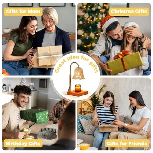 Candle Warmer Lamp with Timer Dimmable, Birthday Gifts for Women Mom, House Warming Gifts New Home Decor, Wax Melt Warmer for Jar Candles with 2 Bulbs