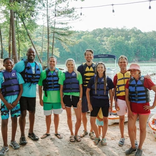 Overton's Universal Adult Life Jacket - Pack of 4, Nylon Shell with Closed-Cell Foam, Open Sides and Sturdy Belts, USCG Approved Type III, Fits Chest Sizes 30" to 52", Includes Zippered Storage Bag