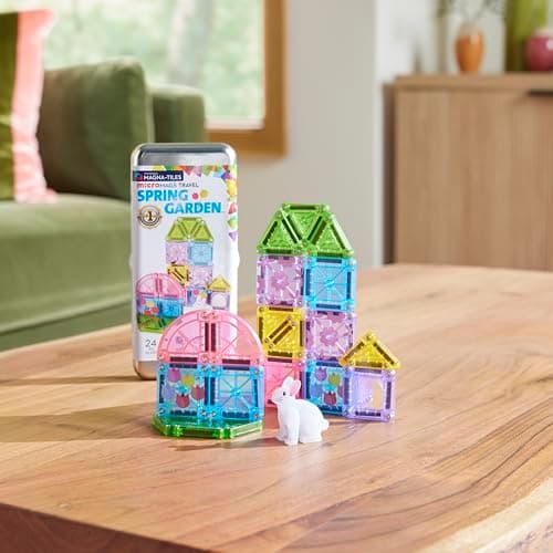 MAGNA-TILES microMAGS 24-Piece Spring Garden Travel Set, The Original Magnetic Building Brand B0FVZM245Y
