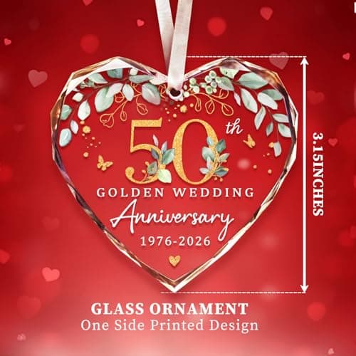 Marriage Gifts for Parents,50th Anniversary Marriage Gifts for Couple Golden Wedding Decorations,Golden Wedding Gift 50th wedding anniversary gifts,Happy 50th Anniversary Ornament B0H1WN27QW