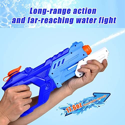 Quanquer 3 Pack Water Guns for Kids Adults - 600CC Squirt Water Toy Gun Super Blaster Soaker Long Range High Capacity Swimming Pool Beach Outdoor Fighting Toy for Boys Girls (Blue)