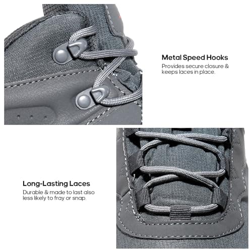 NORTIV 8 Men's Waterproof Hiking Boots, Lightweight Tactical Boots for Men, Mid Ankle Men's Hiking Boots for Trekking Trails, Outdoor Adventures Hiking