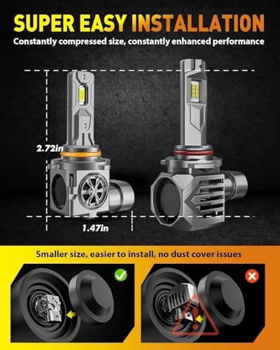 Termitor 9005 9006 Bulbs Combo, 110,000LM 1300% Ultra Bright, True 1:1 Mini Halogen Size, Plug and Play No Adapter, HB3 HB4 Fog Light Conversion Kits, 85000+ Hours Lifespan, Pack of 4