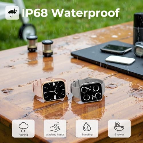 Smart Watch for Men Women, 1.83" HD Touchscreen Fitness Watch with Bluetooth Call&Message Notifications, 110+Sport Modes, 24/7 Heart Rate/Sleep Monitor, IP68 Waterproof Fitness Tracker for Android iOS