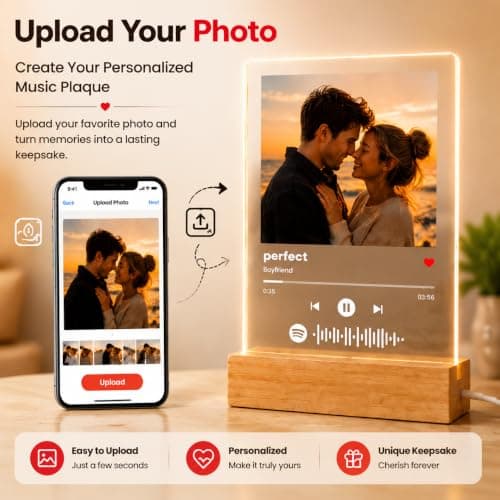 Personalized Gifts for Women Men - Acrylic Spotify Song Plaque - Spotify Plaque Custom Photo Gifts for Boyfriend Girlfriend - Customized Gifts for Him Her B09CG5CWG5
