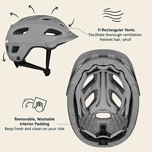 Retrospec Lennon Adult Bike Helmet with LED Safety Light Adjustable Dial & Removable Visor - Adjustable Bicycle Cycling Helmet for Men & Women