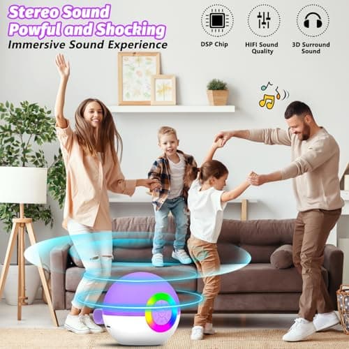 goopow Mini Karaoke Machine Speaker for Kids Adults, Portable Bluetooth Microphone Song Toys with LED Light, Best Chritmas Birthday Festival Gift for 3 4 5 6 7 8+ Year Old Girls Boys (Purple-2MIC) B0D4TMSXJ8