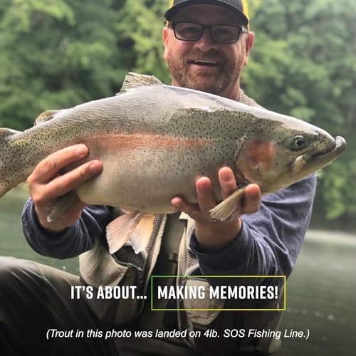 Trout Magnet Trout S.O.S. Fishing Line - 2lb Test, 350 Yard Spool, .16mm Diameter - The Strongest Light Invisible Fishing Line - Made in the USA with Smooth Copolymer for Kink-Free Tangle-Free Fishing