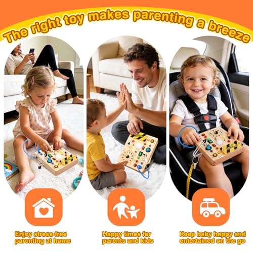 Grarain Busy Board for Toddlers - Montessori Educational Toy for 1-3 Year Old Boys & Girls | Travel-Friendly Sensory Learning Activity | Ideal for Kids with Autism(Busy Board v2) B0D2ZD6J2W