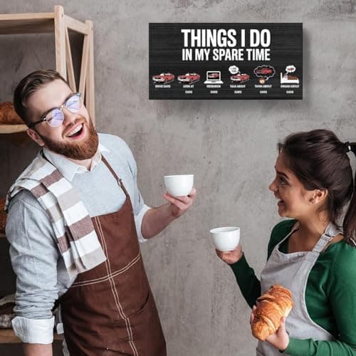 Things I Do In My Spare Time,Hanging Guy Car Enthusiast Wooden Signs, Office Wall Decor, Funny Humorous Home Decor Signs Suitable For Gifts To Colleagues And Friends 12 x 6 inch B0FT2J18CB