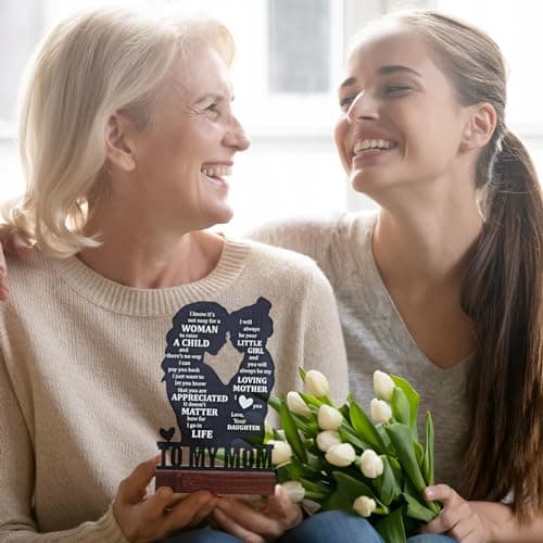 Gifts for Mom from Daughter - Sentimental Mother's Day Birthday Gifts for Mom, Meaningful Mom Keepsake Plaque, Mother Daughter Gifts "To My Mom" Christmas Valentines Day Easter Presents