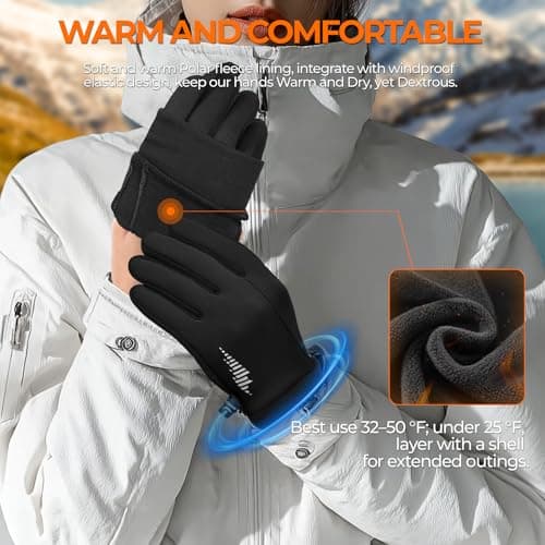 rivmount Winter Gloves Women Men, Cold Weather Touch Screen Liner Glove, Windproof 3-Layers, for Running, Cycling, Biking, Hiking, Driving