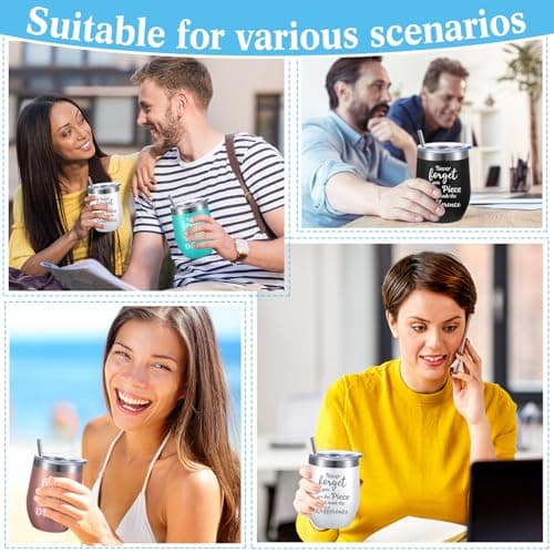 Insulated Stainless Steel 12 oz, Appreciation Gift for Teacher Employee, You Are Awesome, Birthday Graduation Present Sieral 8 Pcs Thank You Gifts for Women Appreciation Wine Tumbler, Cute B0BG2DVMFN