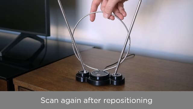 GE Traditional Rabbit Ears Indoor Black TV Antenna, 15 inch Extendable Dipoles and Circular Loop, Tabletop Antenna, Digital, HDTV Antenna, Smart TV Compatible, 4K 1080P VHF UHF, Compact Design, 33676 Rabbit Ear Antenna