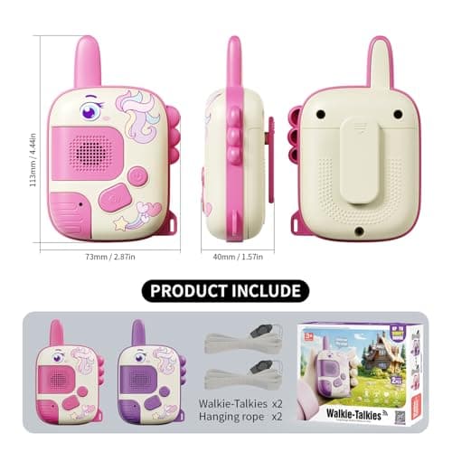 Walkie Talkies Toys for Girls:Unicorn Toys 2 Pack Birthday Gifts for 3 4 5-7 8 Year Old Girls Toy for 4 5 6 7 8-10 Year Old Camping Outdoor Game,Christmas Stocking Stuffers for Girls Kids B0D8QG23HQ