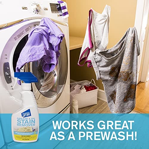 Motsenbocker’s Lift Off 43206 16-Ounce Grease and Oil Stain Remover Spray Eliminates Tough Stains on Carpets Fabric and Upholstery Use as Pre-Wash Laundry Treatment, clear