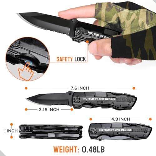 Graduation for Him Gifts, “HOTTER BY ONE DEGREE” Multitool Knife, Practical College Graduation Decorations 2026, Masters Degree Grad Gifts, Gift for Son Graduate Students Camping, Hiking, Fishing B0GL3J9STK