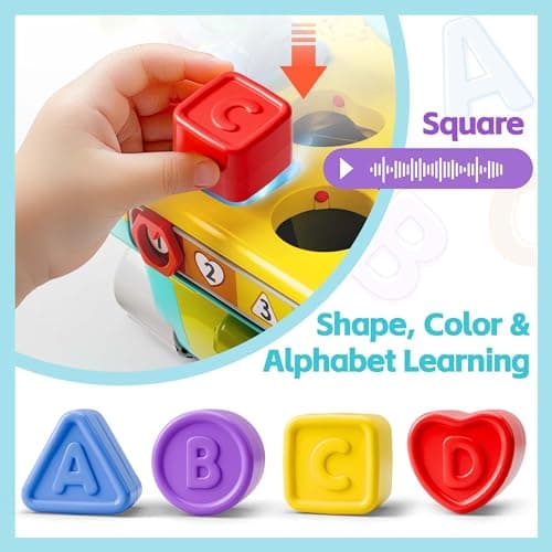 Infant Shape Sorter Activity, Kid Pounding Game, Toddler Learning Toy, 1st Birthday Gift 12 18 24 Month Girl Age One 1 2 3 Yr iPlay, iLearn Toddler Musical Workbench Toy, 1 Year Boy Gift, Baby Tool Set B0CWNGN5V2