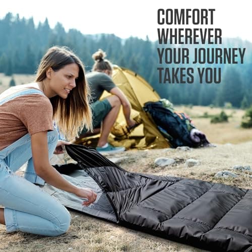 VENTURE 4TH Backpacking Sleeping Bag – XXL, Double and Single Sizes - Lightweight Warm & Cold Weather Sleeping Bags for Adults, Kids & Couples – Ideal for Hiking, Camping & Outdoor Adventures