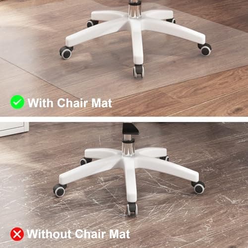 Office Chair Mat for Hard Floors,36"x48" Desk Mat for Chair for Hardwood Floor,Non-Slip Hard Floor Protector Desk Chair Mat for Home,Vinyl Floor Mat for Kids & Pets - Not for Carpet (Clear)