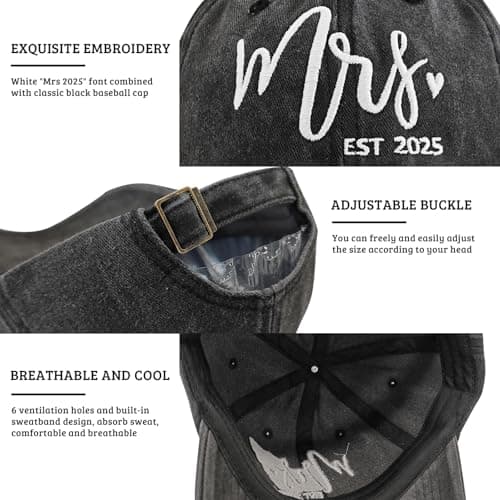 Mr and Mrs Hats for Wedding Gifts, Engagement Anniversary Honeymoon Gifts for Newlyweds Couples Baseball Cap