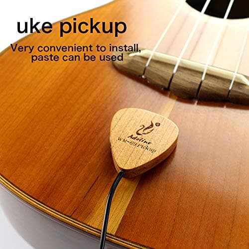 Adeline Ukulele pickup transducer, It's suitable for Classical Acoustic Guitar Violin Viola Banjo Mandolin Ukulele Uke Cello， can "eq" the sound with placement front,side,back etc. (Heart)