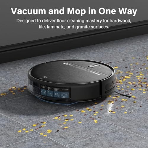 Robot Vacuum and Mop Combo, 2-in-1 Robot Vacuum Cleaner, Perfect for Pet Hair, Hard Floor and Carpet, Anti-Bump, Anti-Fall, App, Voice and Remote Control