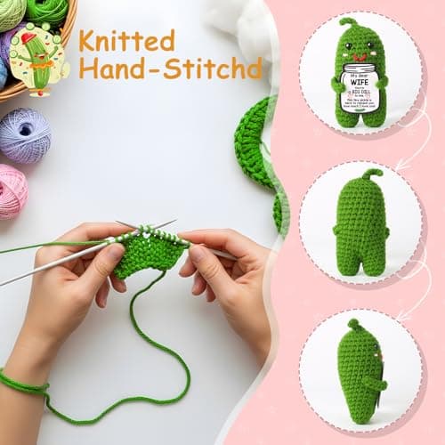 to My Wife Romantic Anniversary Wedding Gifts for Wife I Love My Wife Birthday Gift Ideas for Women Best Wife Present Gifts for Wife, Anniversary Birthday Gifts for Wife Handmade Crochet Pickle B0F18KSP6S