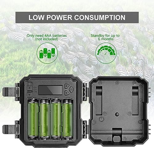 WOSPORTS Mini Trail Camera,24MP 1080P HD Game Camera Motion Activated with IR Night Vision Waterproof Video Deer Cam for Outdoor Wildlife Monitoring