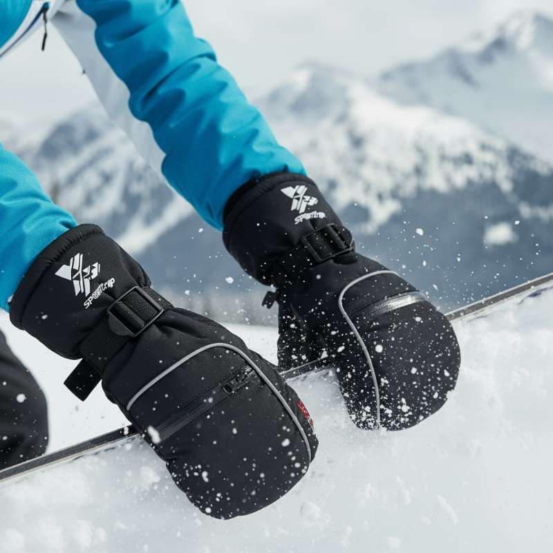 SKYDEER Waterproof Premium Deerskin Leather Ski Mittens with 150G 3M Thinsulate, Ultra Soft & Durable & Warm (SD8650M)