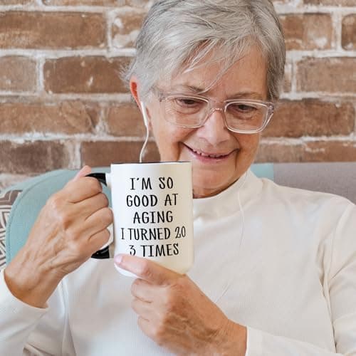 Aurahouse 60th Birthday Gifts for Women Men Mug, Funny Gift Ideas for 60th Birthday Women, 60 Year Old Birthday Gifts for Women Men Mom Dad Sister Friend Aunt, Turned 20 3 Times Coffee Cup Decorations