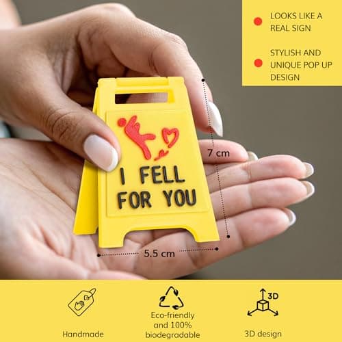 Cute Mini “I Fell for You” Sign – Valentines Day Funny Romantic Gift for Boyfriend, Girlfriend, Anniversary, Valentine’s Day, Christmas | Unique Love Gift for Him or Her | Proposal Decoration