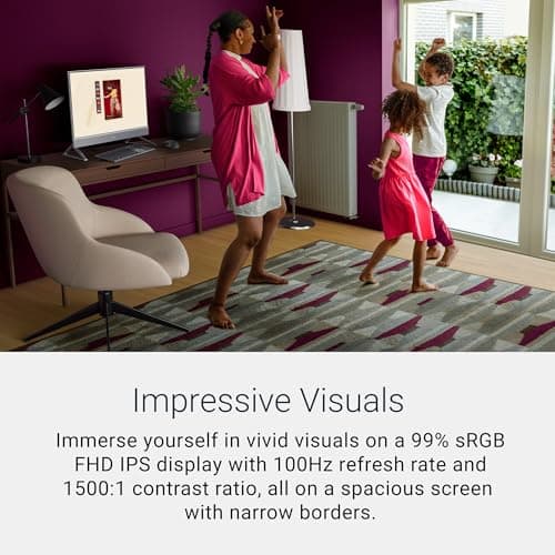 Dell 27 All-in-One Desktop ec27250-27-inch FHD (1920 x 1080) Display, Intel Core 7 Processor 150U, Intel Graphics, 16GB DDR5 RAM, 1TB SSD, Windows 11 Home, Onsite Service - White