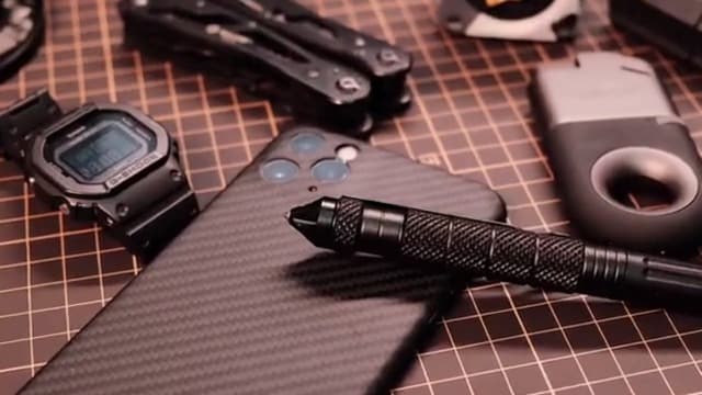 Origin-Joy 2 Pack Tungsten Steel Military Tactical Pen Set, Multifunctional EDC Self Defense Pen With 8 Ballpoint Refills (Black & Gray)