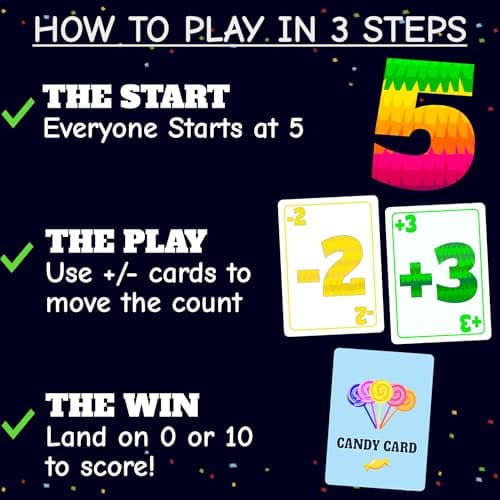 3, 2, 1, Piñata! – Fun Family Card Game for Kids & Adults – Fast-Paced Party Game for Game Night – Ages 7+, 2-5 Players – Portable Travel Game