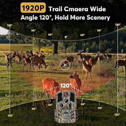 Trail Camera 3 Pack 36MP 1920P HD Game Camera with SD Cards, 0.2s Trigger Time Infrared Night Vision Motion Activated, IP66 Waterproof 2.0''LCD Wildlife Camera for Monitoring