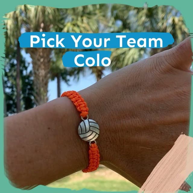 Sportybella Volleyball Charm Bracelet- Adjustable Bracelets with Volleyball Charm. Ideal Volleyball Gifts & Souvenir for Volleyball Players. Unisex Friendship Bracelet