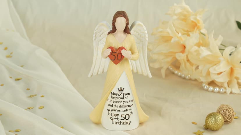 50th Birthday Gifts for Her Women: Happy Birthday Gift for Friends Besites Sisters Daughter Mom 50 Year Old Woman Birthday Angel Figurine
