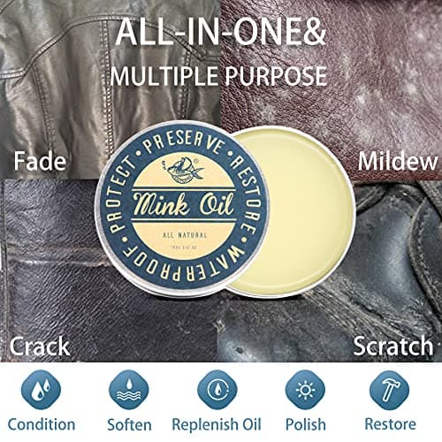 SALTY FISH Mink Oil for Leather Boots, Leather Conditioner Cleaner Waterproof Soften and Restore