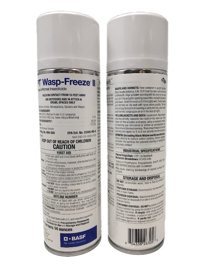 BASF PT Wasp-Freeze Insecticide for Wasp, Hornet, Yellowjacket & Spider Killer, Quick Knockdown Spray, Indoor or Outdoor Use, 14 oz
