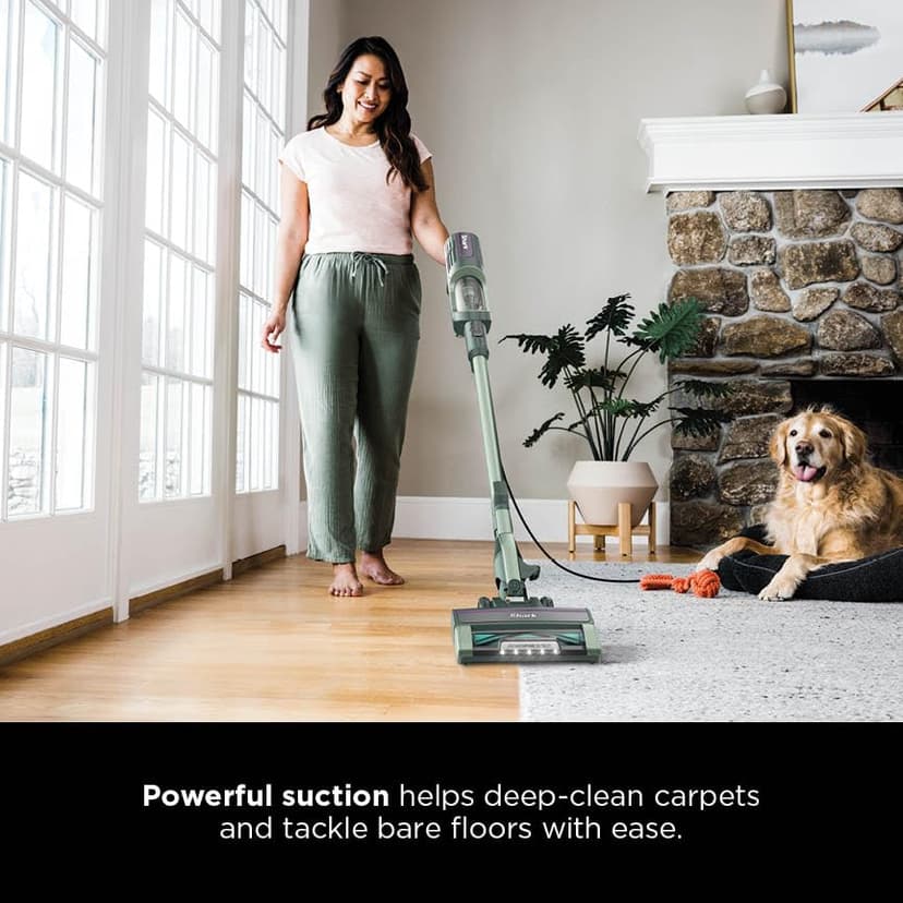Shark Detect Ultralight Corded Stick Vacuum with Direction Detect and Self-Cleaning Brushroll, Powerful Hair Pickup, Ultra-Lightweight, Crevice & Upholstery Tool Included, Evergreen, HZ752