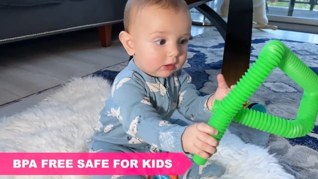 Nutty Toys Pop Tubes - Sensory Toys - Endless Creativity & Fun for Kids and Toddlers |8 Pack Large| - Connect & Pop! Top ADHD Autism Fidget 2025, Best Boy & Girl Christmas Stocking Stuffers Gift Idea