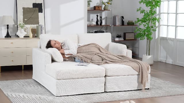 31.89" Chaise Lounge with Left Armrest Upholstered Modern Lounge Couch Sleeper Sofa with Cushions & Pillows for Living Room Bedroom Reading Nookk,Taupe