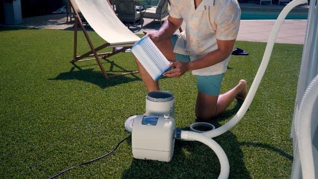 INTEX 1,500 GPH Krystal Clear Sand Filter Pump for Above Ground Pools, Swimming Pool Pump with Automatic Timer - Improved Circulation, Filtration, & Clarity