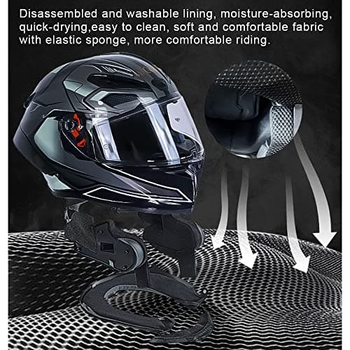 Full Face Motorcycle Helmet, DOT Approved, ABS Shell, Graffiti & Handprint Art Graphic Design, for Men Women and Youth