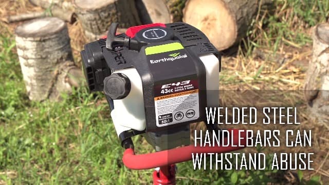 Earthquake E43 1-Person Earth Auger Powerhead, 43cc 2-Cycle Viper Engine, 30:1 Transmission, 5 Year Limited Warranty, Red or Black Auger Bit